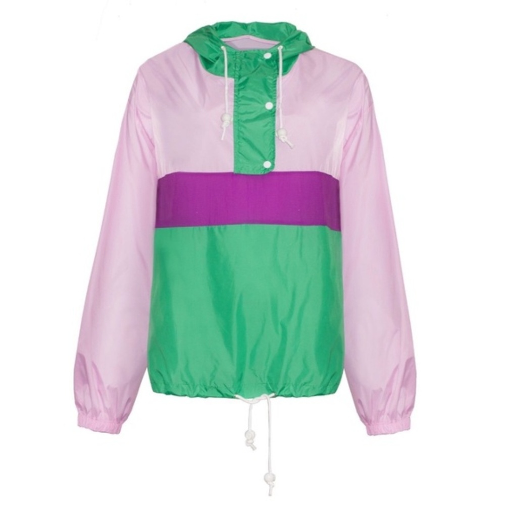NWT✨80's 90's Colorblock Windbreaker Hoodie Jacket